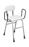 Drive Medical 12455 Adjustable Height Stool with Back and...