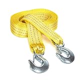 NEIKO 51005A Heavy-Duty Tow Strap with Hooks, 2 Inches by 20...