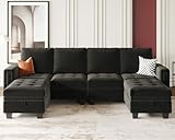 Belffin Velvet U Shaped Sectional Sofa Couch with Storage...