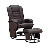 Pearington Recliner Chair with Ottoman, Leather, Espresso...
