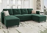 HONBAY U Shaped Sectional Sofa Convertible Couch with Double...