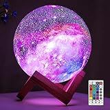 BRIGHTWORLD Moon Lamp Galaxy Lamp 5.9 inch 16 Colors LED 3D...